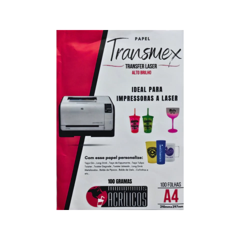 FOLHA TRANSFER PACOTE C/ 100UN MUNDO DOS ACRÍLICOS 100G