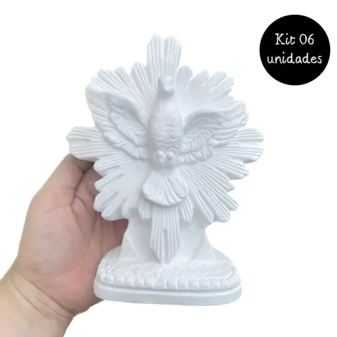 Kit Com 6 Unidades Divino Espírito Santo Com Pedestal 17 cm