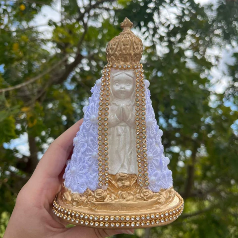 Nossa Senhora Aparecida Baby 14cm Guipir Delicada /Batizado