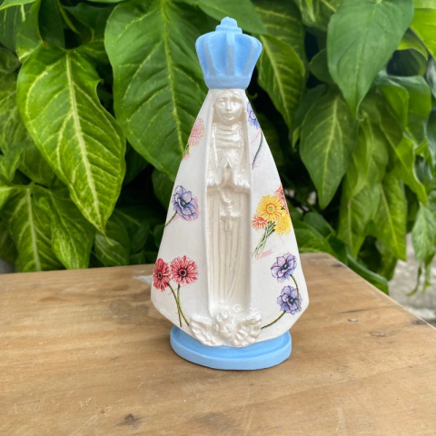 Nossa Senhora Aparecida Lembrança de Batizado 15cm Decoupage