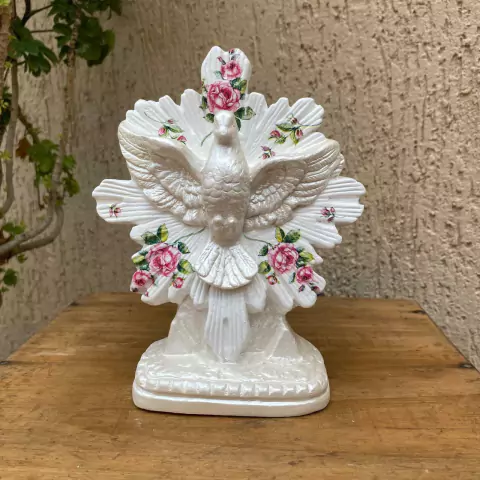 Divino Espírito Santo Decoupage Delicado De Mesa 20cm / Lembrança Batizado