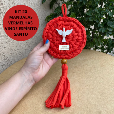 Kit 20 Mandalas Vermelhas Vinde Espírito Santo