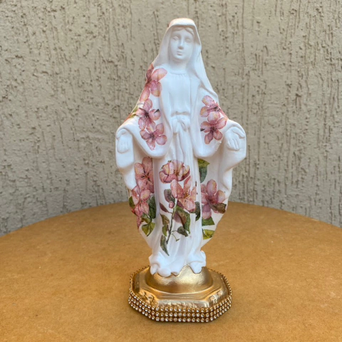 Nossa Senhora Das Graças 20cm Delicada em Decoupage