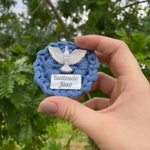 Kit 10 ímã de Crochê Personalizado / Lembrança de Batizado