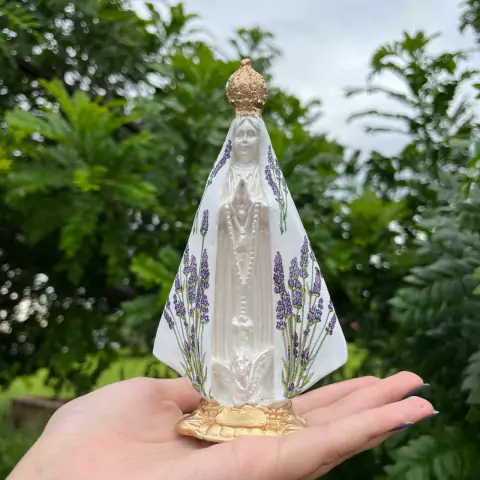 Kit 4 Nossa Senhora Aparecida 15cm Decoupage Lavanda Delicada / Lembrança de Batizado