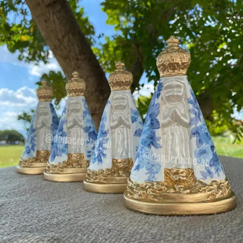 Kit 4 Nossa Senhora Aparecida Baby 14cm Lembrança Batizado