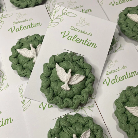 Kit 15 Lembrança Batizado Tag Personalizada Divino Espírito Santo / Lembrança de Batizado