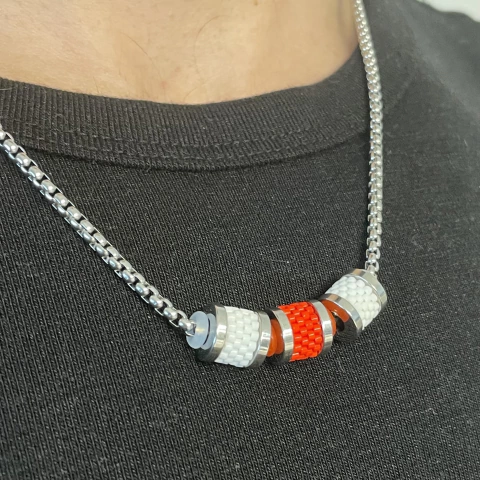 Collar River Plate Plateado Triple - comprar online