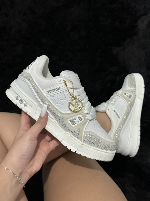 LV Trainer Branco/Cinza Com Brilho
