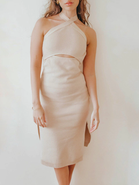 Vestido midi de tricot Alana - comprar online