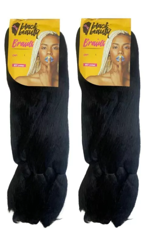 Kit 2 Jumbão Black Beauty 400g Box Braid Para Tranças
