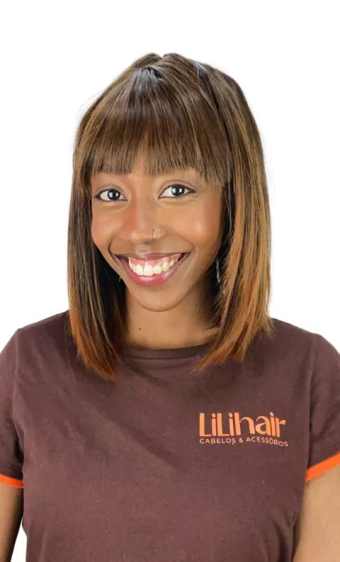 Peruca Wig Orgânica Chanel Ayla Lisa Com Franja 30cm Aspecto Natural