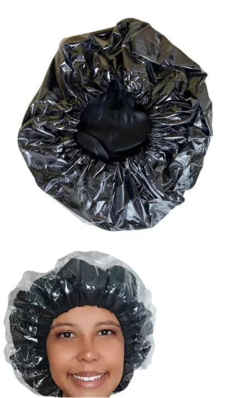 Touca De Banho Plástica Elegante Forrada Com Cetim G