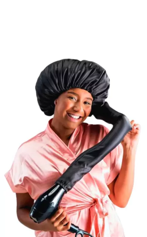 Touca Difusora Cetim Secadora Cabelos Anti Frizz