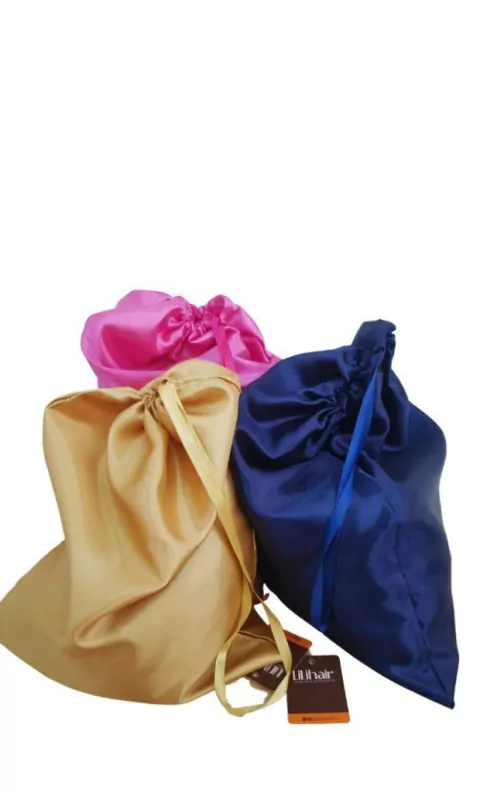 Saquinho De Cetim para Guardar Apliques e Perucas