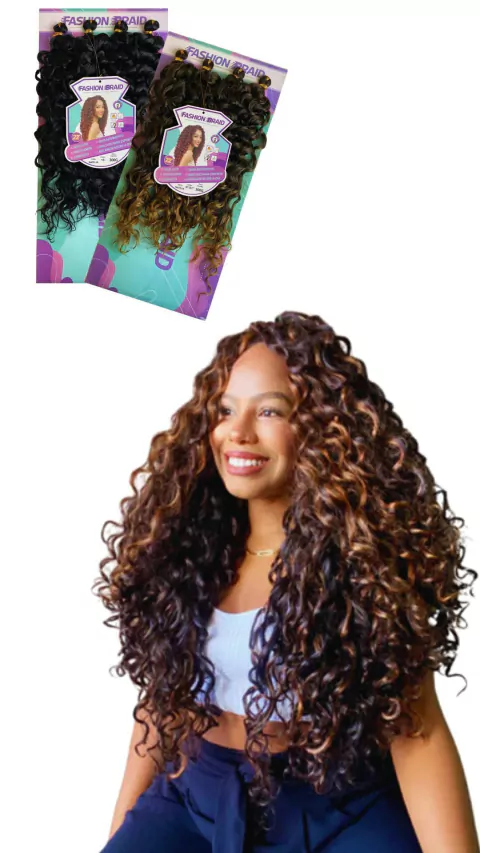 Cabelo Orgânico Natália 60cm Crochet Braid Cacheado Fashion Braid 300g