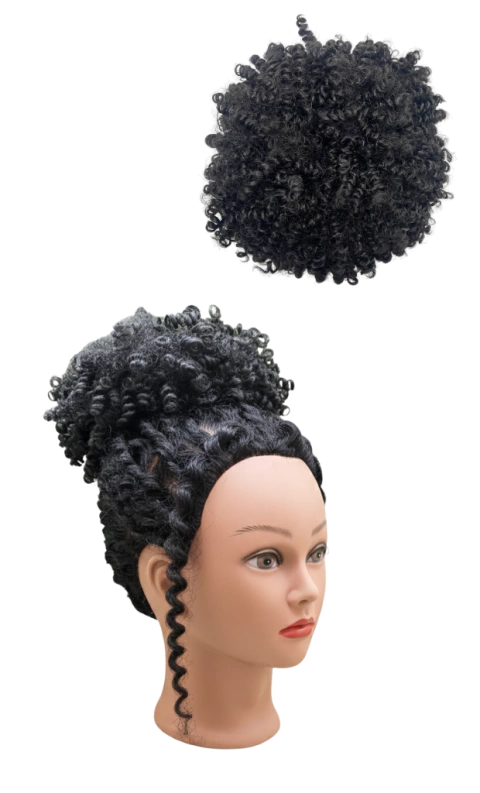 Coque Afro Puff Bela 15cm - Cabelo Orgânico Natural e Ajustável