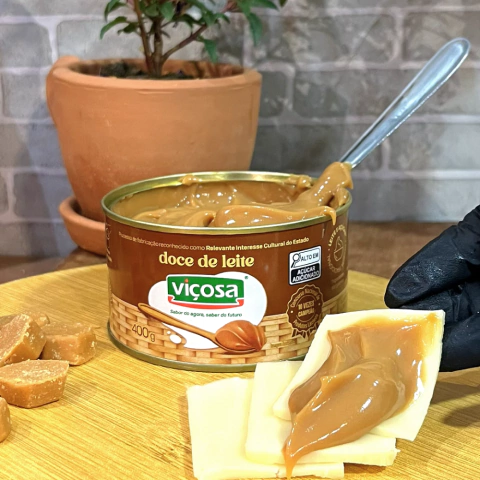 Doce de Leite Premiado Puro em Lata Viçosa Produzido em Viçosa - MG, 400g