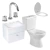 Juego De Baño Completo Inodoro Largo + Vanitory 50cm Blanco - tienda online
