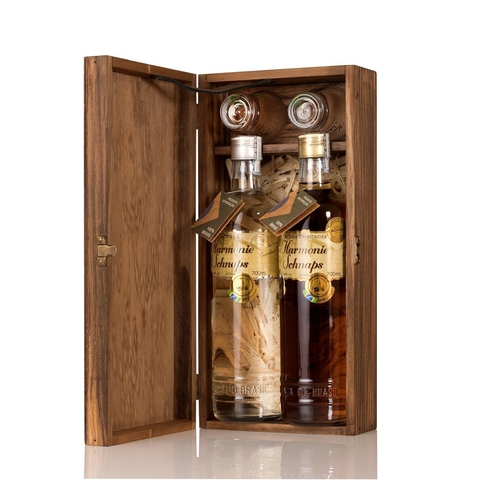 kit 2 Cachaça Harmonie 700ml + 2 copos dose