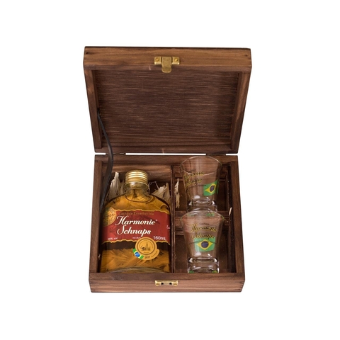 Cachaça Harmonie Schnaps Kit 160ml com copos