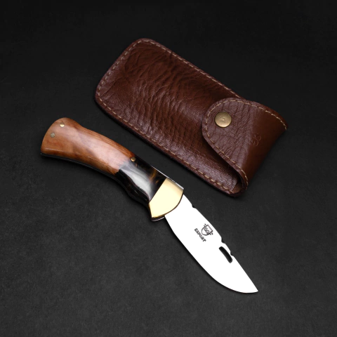 Canivete Inox 3mm Cabo Híbrido com Bainha Artesanal - comprar online