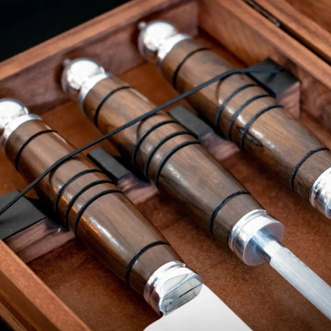 Conjunto Tri Mestre Cuteleiro com Estojo em Madeira - 10"