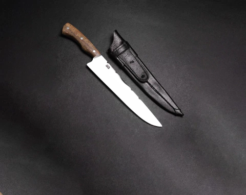 Faca Blacksmith Ponta Larga – Cabo de Madeira | Inox 5mm