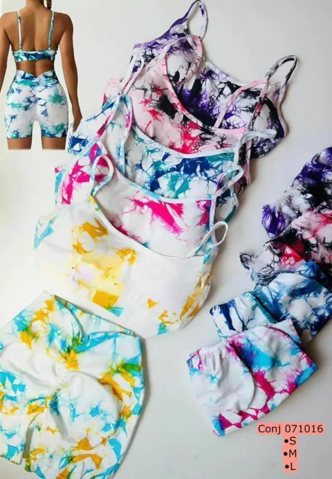 SET SEAMLESS PUSH UP TIE-DYE CORTO