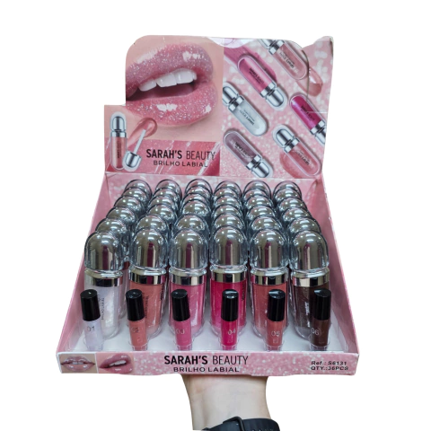 Gloss Labial com Glitter Sarah’s Beauty – Brilho Intenso e Efeito Espelhado - comprar online