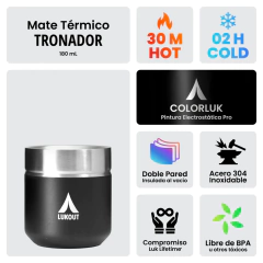 Imagen de Mate térmico Tronador 180 ml - Color Negro