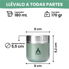 Mate térmico Tronador 180 ml - Color Negro - Ñuble Mate