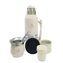 Kit Lukout Mate + Bombilla + Termo 1 Lt - Color Bone - comprar en línea