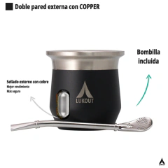 Mate Lukout con bombilla y tapa 170 ml - Color Bone en internet