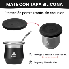 Kit Lukout Mate + Bombilla + Termo 1 Lt - Color Bone - Ñuble Mate