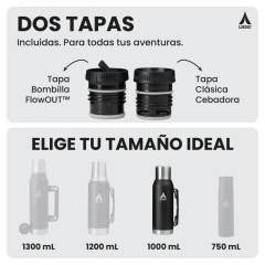 Kit Lukout Mate + Bombilla + Termo 1 Lt - Color Bone
