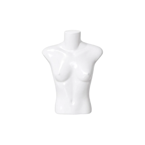 Busto Feminino Manequim Plástico Roupa Comercio Loja Preto Branco Bege