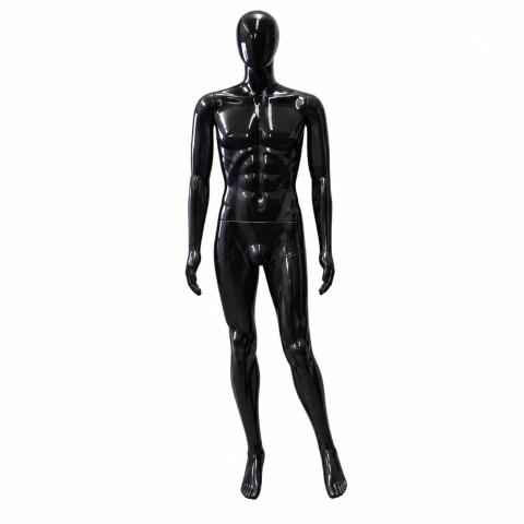 Manequim Masculino Multifashion Preto 1E — Base de Vidro Temperado GTShop
