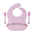 Set Comidita Babero Cubiertos Baby Mink 3 Pz Impermeable en internet