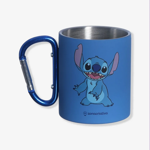 Caneca Mosquetão 300ML Stitch Disney Metal - Zonacriativa