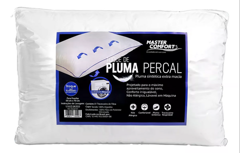 TRAVESSEIRO FIBRA 70X50CM PLUMA PERCAL MASTER COMFORT