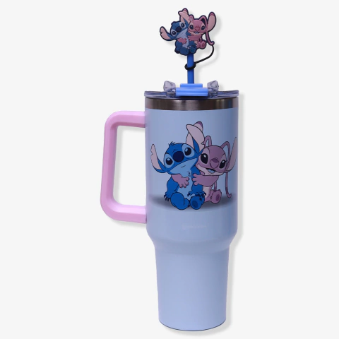 COPO TERMICO CANECÃO TUMBLER C/PINGENTE 1,15LT STITCH ANGEL