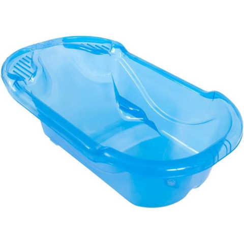 Banheira Infantil Ergonomica Safety Azul Transp. Tutti Baby