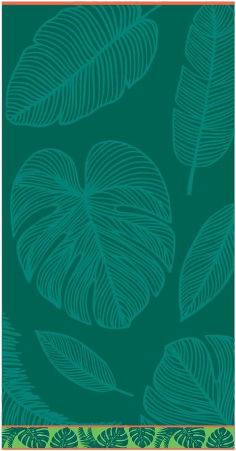 Toalha De Praia Piscina 100% Algodão 78x150cm Folhas Appel