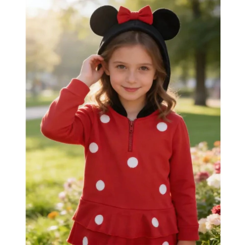 Moletom Infantil com Capuz Minnie
