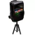 Caixa de som amplificada Polyvox Xc-715T em um pedestal tripé, com display iluminado e conectividade Bluetooth.