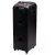 Torre de som amplificada preta Polyvox Torre XT-990 com design retangular, rodas na base e controles no topo