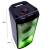 Torre de som amplificada Bluetooth Polyvox XT-660T com iluminação LED verde, display digital e controles no painel superior, dimensões 68 cm de altura e 30 cm de largura e profundidade