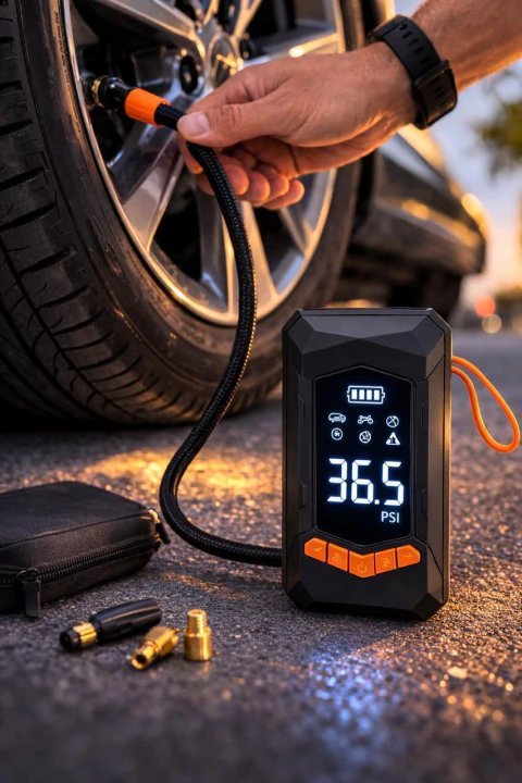 Compresor portatil con carga USB