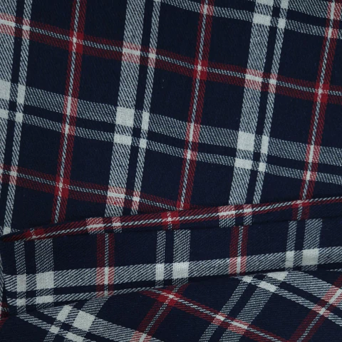 TECIDO FLANELA XADREZ (CACHÁ) - AZUL COM LISTRAS BRANCAS E AZUIS - comprar online